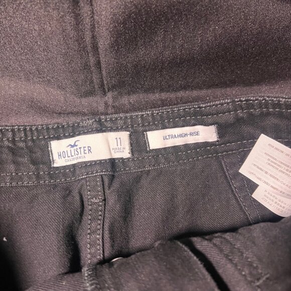Hollister‎ black denim jean skirt -buttons Sz 11 - Picture 7 of 7